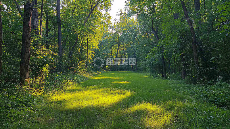 高清大图下载【趣麦麦图】阳光穿透森林草地