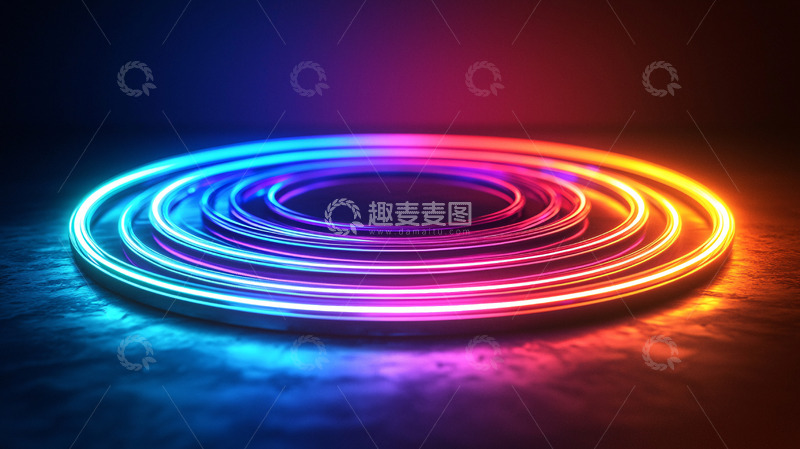 高清大图下载【趣麦麦图】彩色光圈环绕