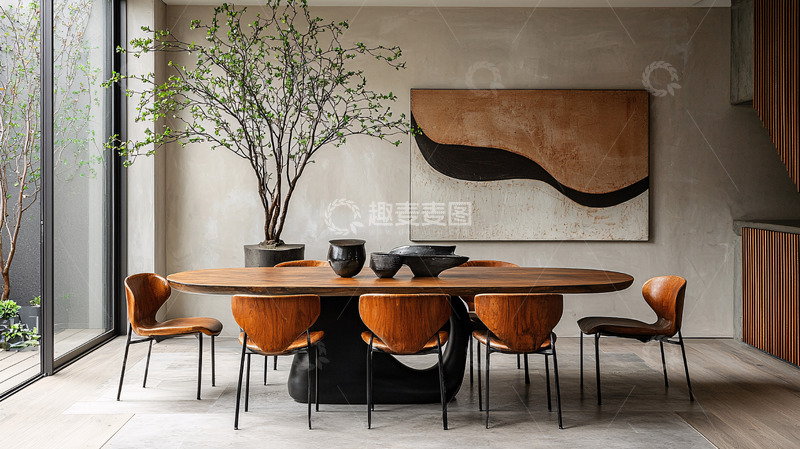 高清大图下载【趣麦麦图】现代极简风长餐桌