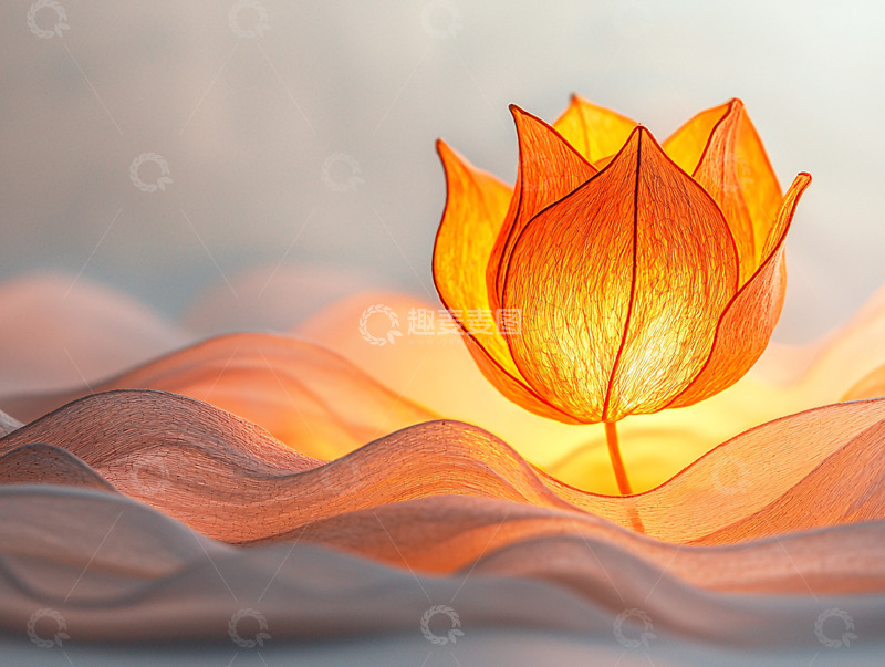 高清大图下载【趣麦麦图】橙色光芒的莲花