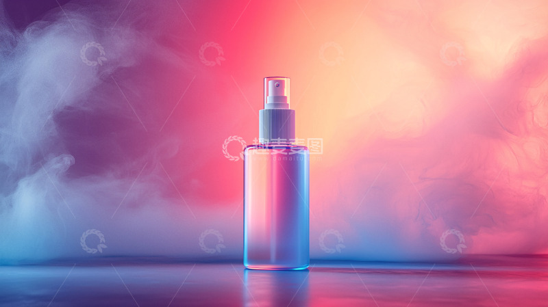 高清大图下载【趣麦麦图】渐变色背景下的喷雾瓶