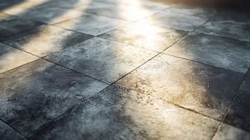 阳光照射下的地面瓷砖