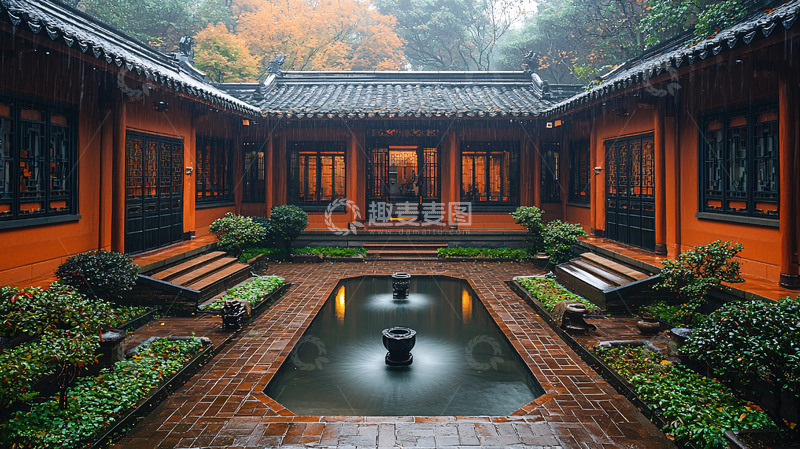 高清大图下载【趣麦麦图】传统中式庭院建筑