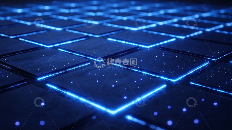 高清大图下载【趣麦麦图】蓝色发光方块