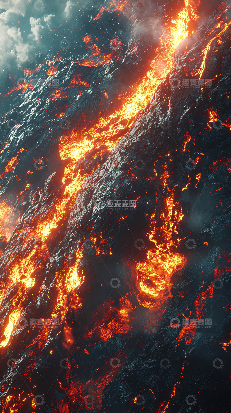 高清大图下载【趣麦麦图】火山熔岩高清图片