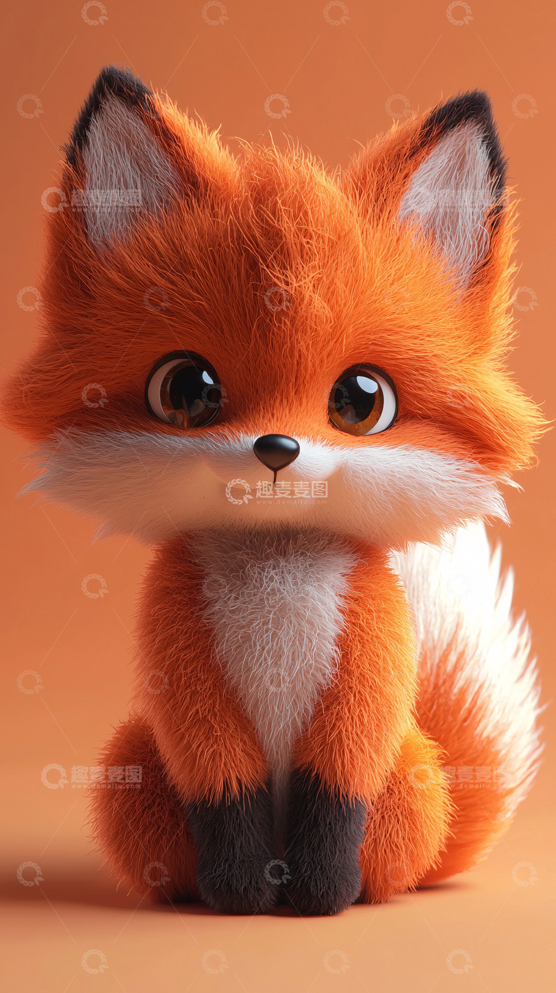 高清大图下载【趣麦麦图】呆萌可爱的小狐狸