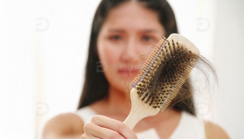 高清大图下载【趣麦麦图】持梳展示掉落头发