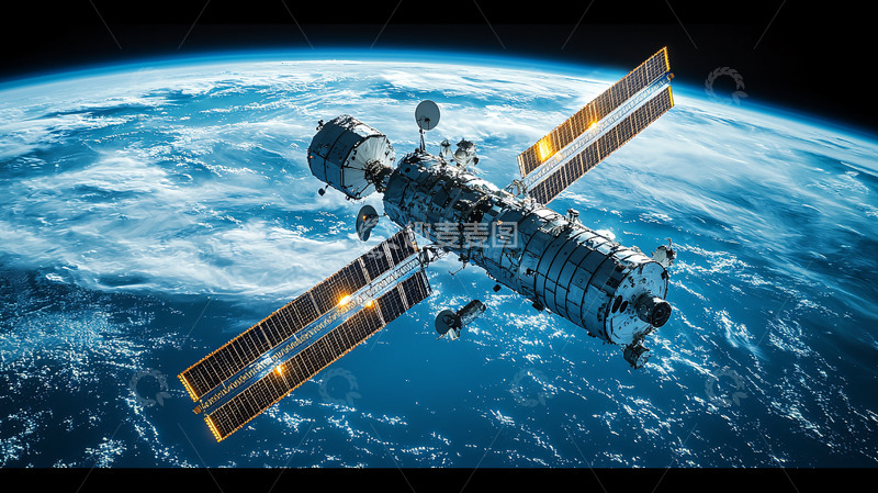 高清大图下载【趣麦麦图】宇宙空间站地球轨道