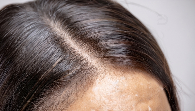 高清大图下载【趣麦麦图】近观女性头顶头发缝隙