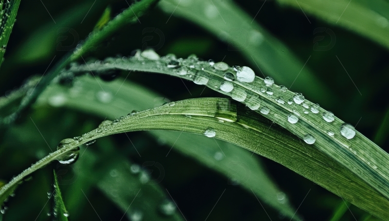 高清大图下载【趣麦麦图】带水珠的细长叶片景致