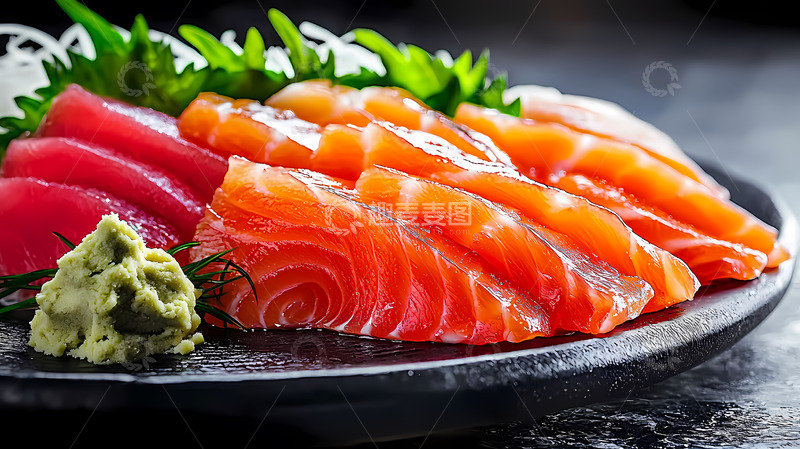 高清大图下载【趣麦麦图】一盘海鲜生鱼片1