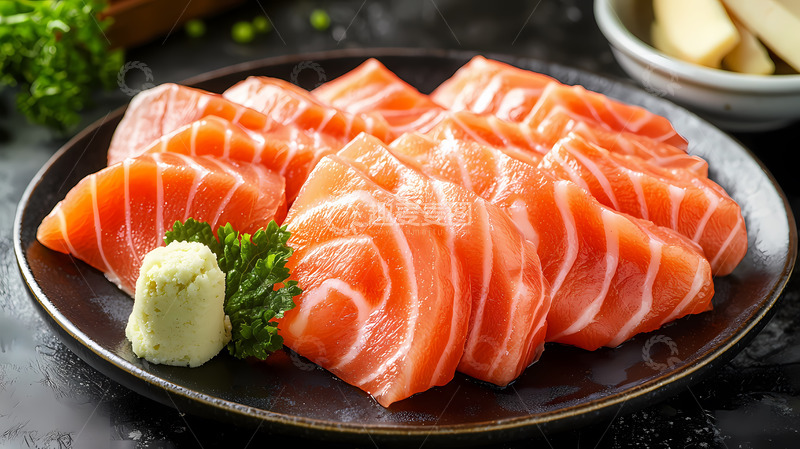 高清大图下载【趣麦麦图】一盘切好的生鱼片