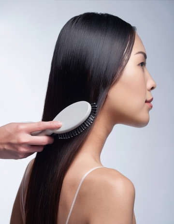 美发师用梳子打理长发