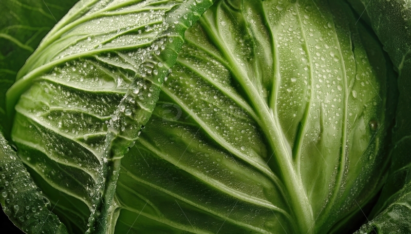 高清大图下载【趣麦麦图】覆水珠的卷心菜叶片景象