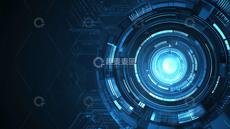 高清大图下载【趣麦麦图】蓝色科技感圆形光圈