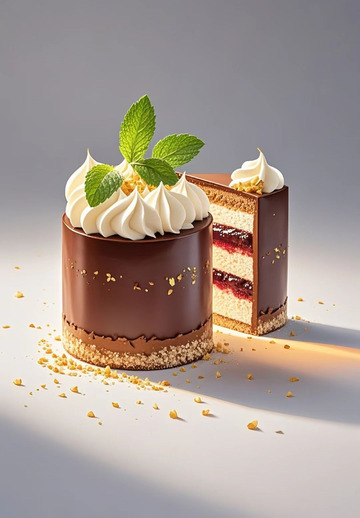 一块巧克力慕斯蛋糕