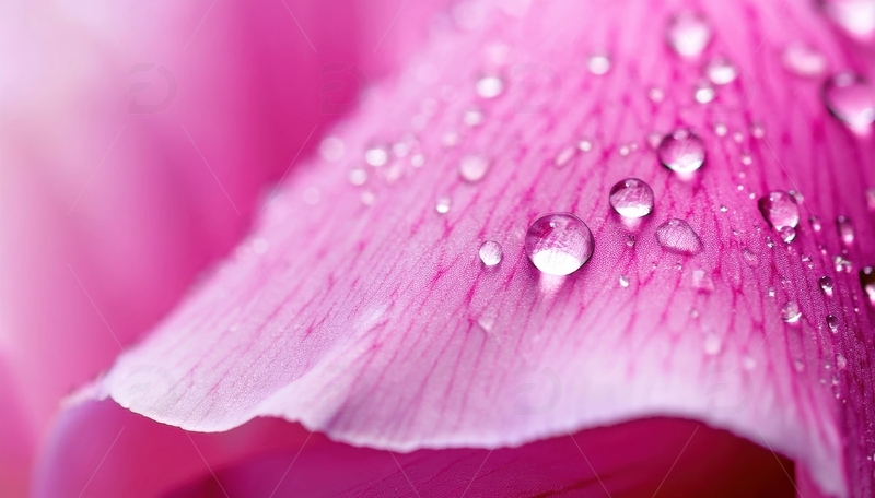 高清大图下载【趣麦麦图】粉色花瓣上的晶莹水珠1