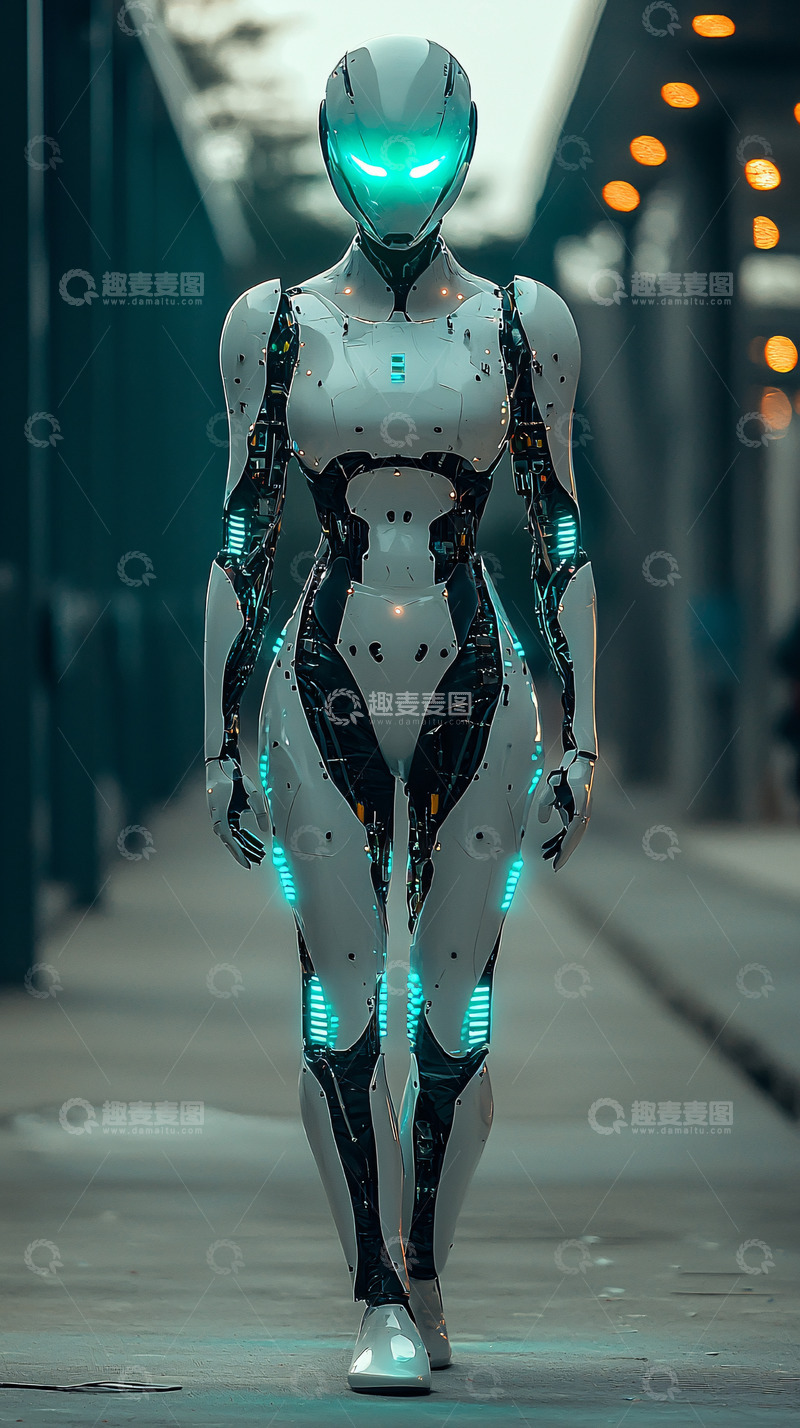 高清大图下载【趣麦麦图】未来科技感女机器人