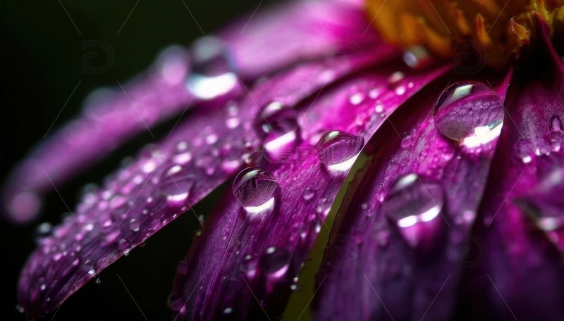 高清大图下载【趣麦麦图】紫色花瓣水珠分布画面2
