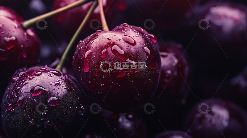 高清大图下载【趣麦麦图】新鲜红樱桃特写