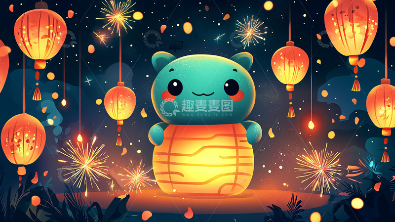 高清大图下载【趣麦麦图】萌系卡通灯笼