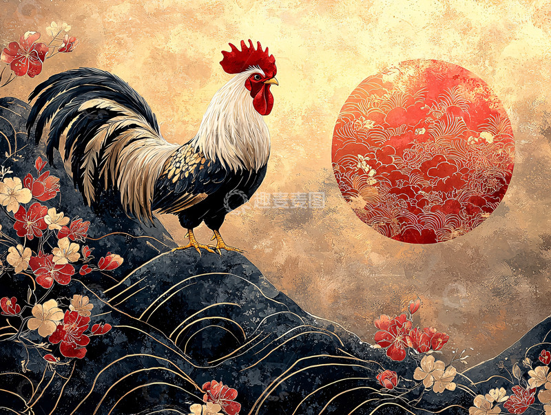 高清大图下载【趣麦麦图】雄鸡日出