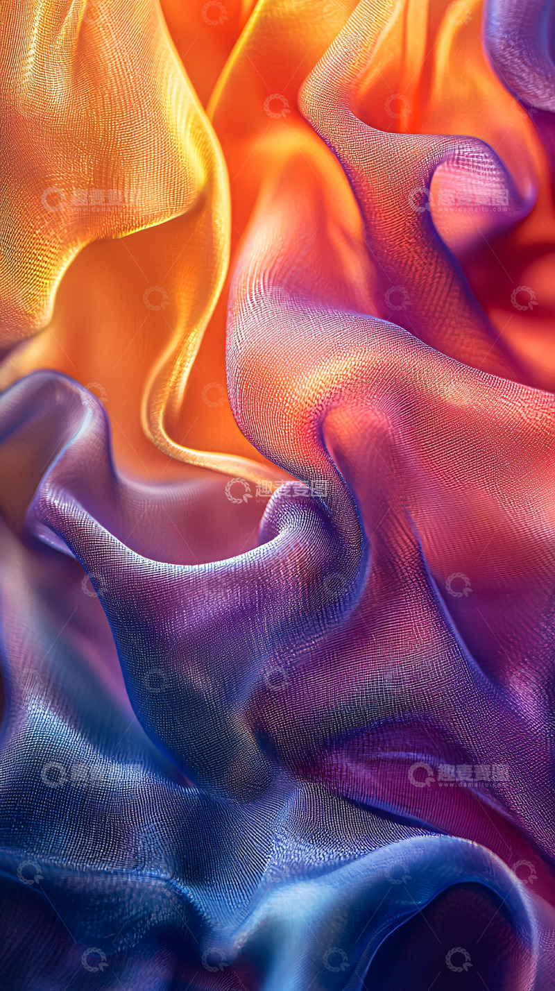 高清大图下载【趣麦麦图】绚丽色彩丝绸般的流动