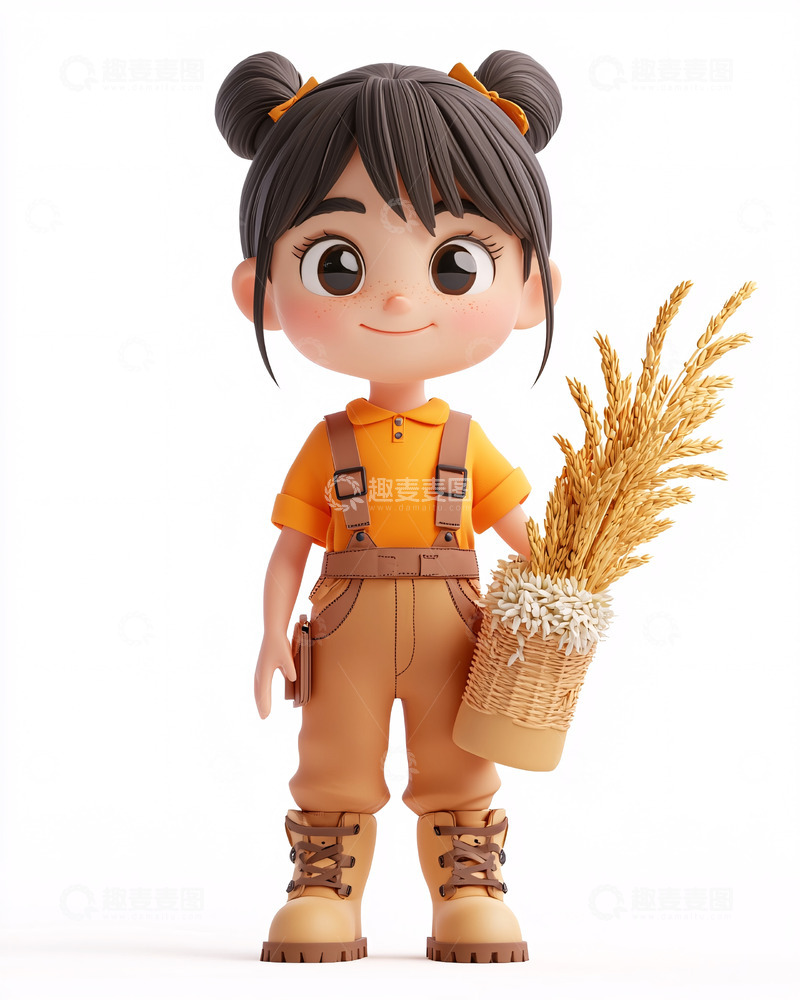 高清大图下载【趣麦麦图】可爱卡通女孩