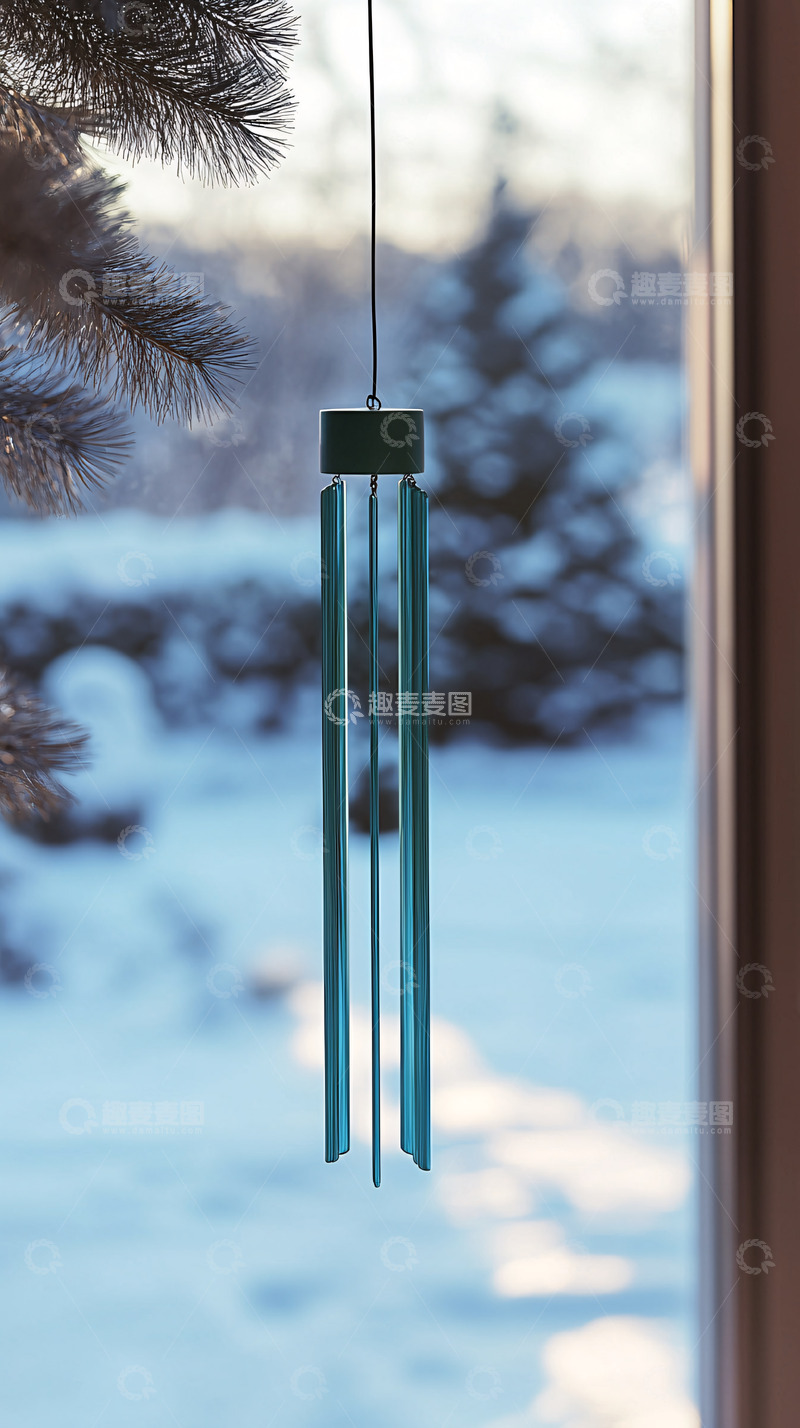 高清大图下载【趣麦麦图】窗边玻璃风铃