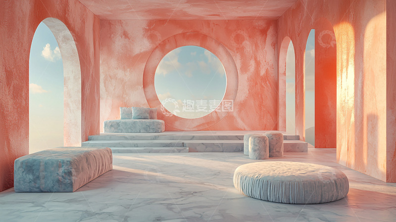 高清大图下载【趣麦麦图】粉色系建筑