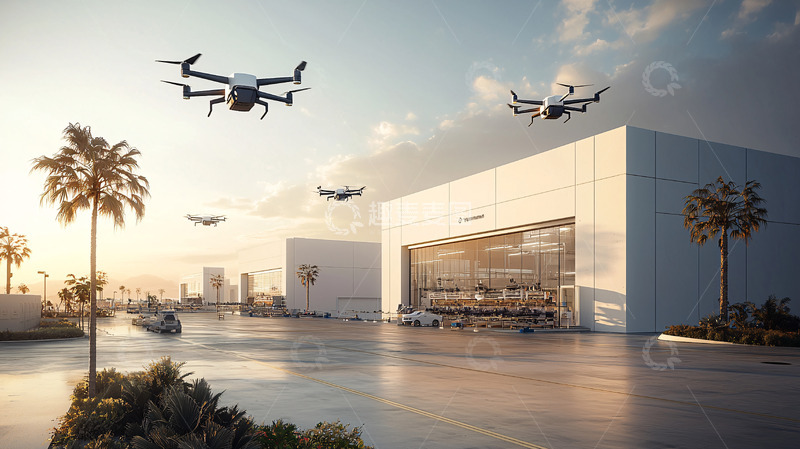 高清大图下载【趣麦麦图】未来空中交通出行