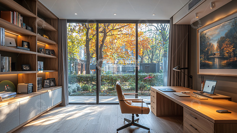 高清大图下载【趣麦麦图】现代简约书房设计