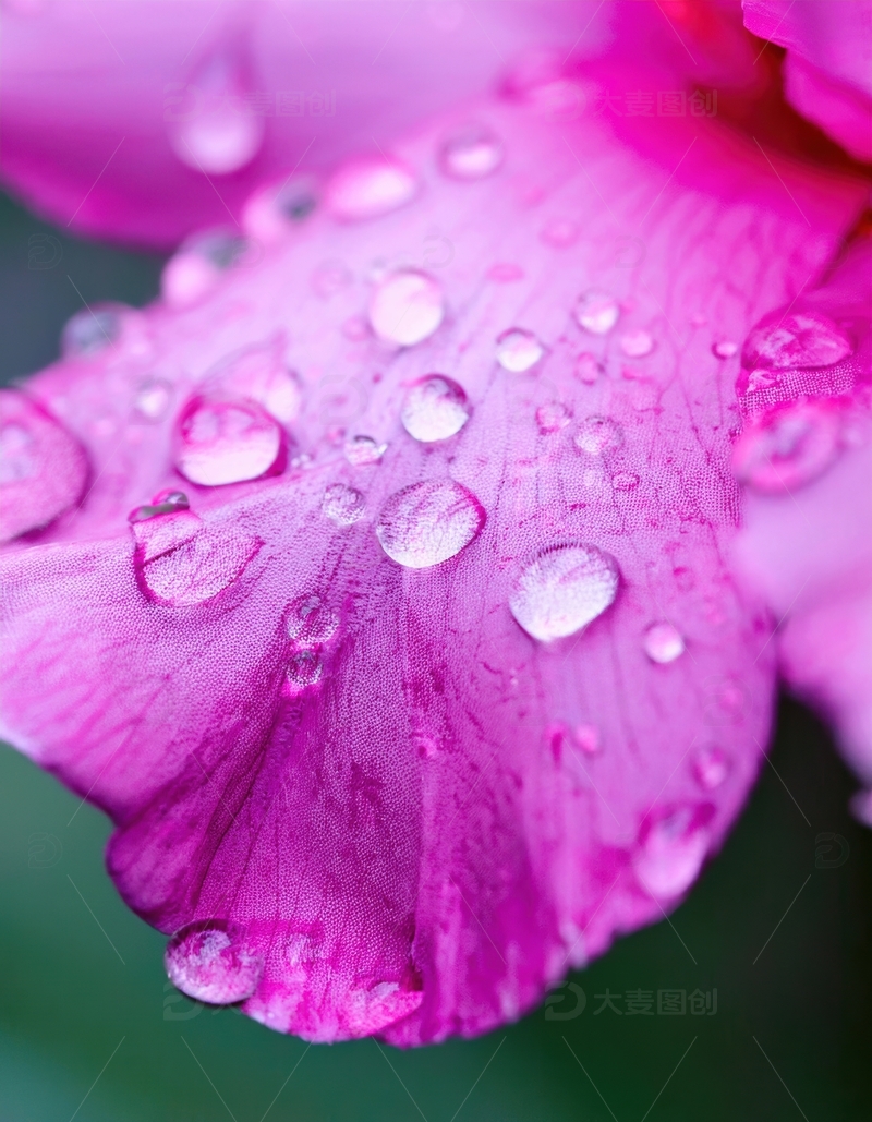 高清大图下载【趣麦麦图】带水珠的粉色花瓣特写