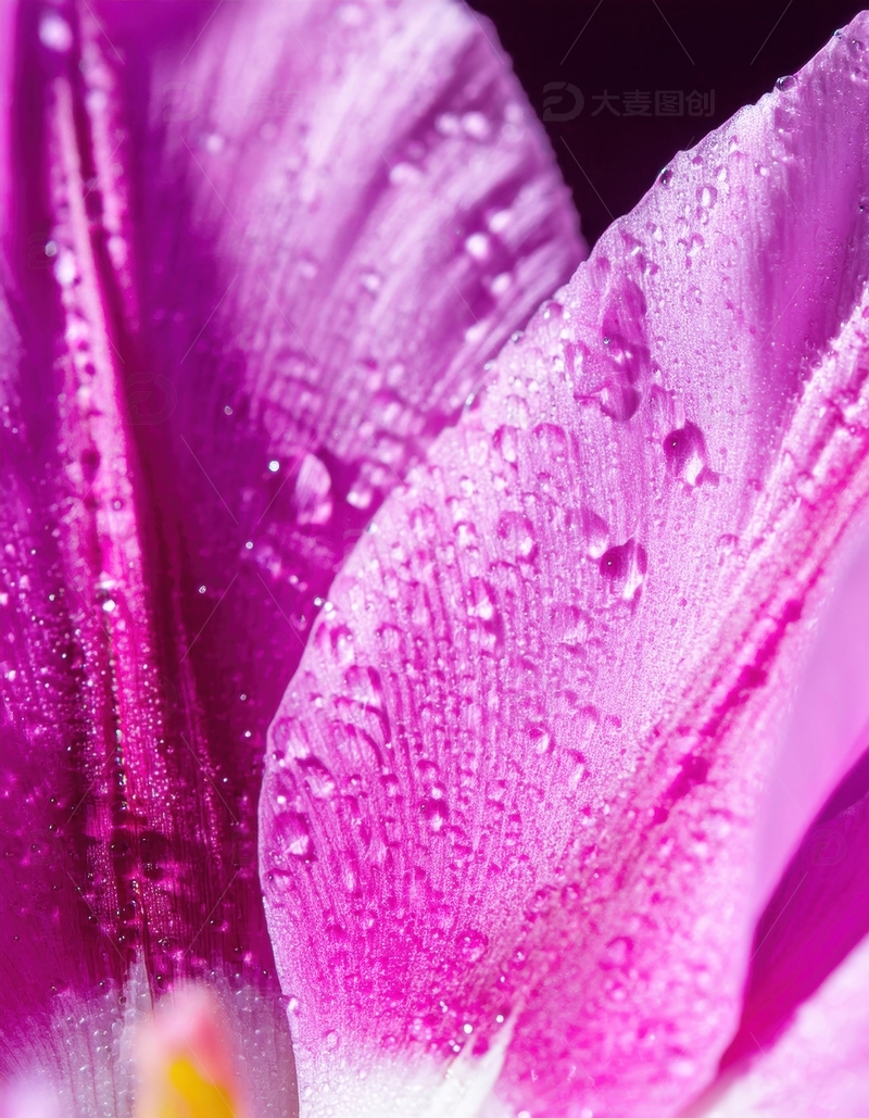 高清大图下载【趣麦麦图】粉色花瓣上的晶莹水珠