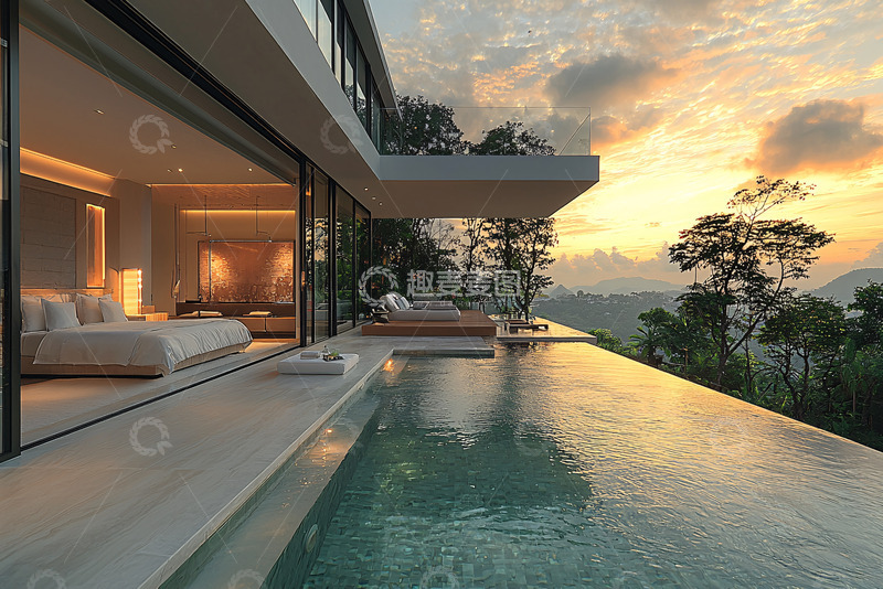 高清大图下载【趣麦麦图】现代简约别墅10