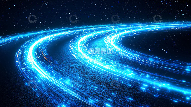 高清大图下载【趣麦麦图】蓝色光轨