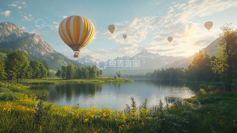 高清大图下载【趣麦麦图】热气球