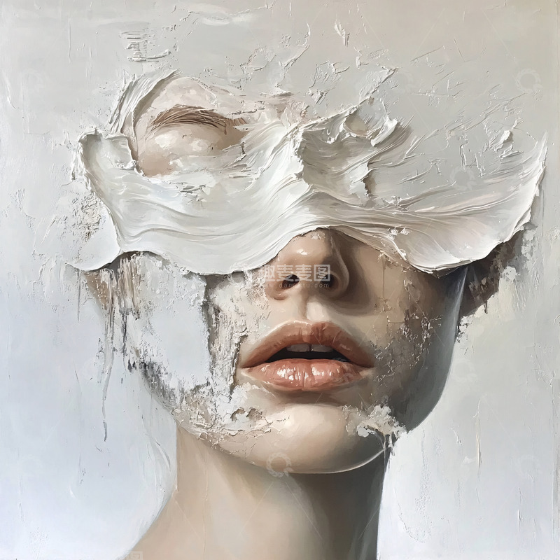 高清大图下载【趣麦麦图】油画质感女性肖像