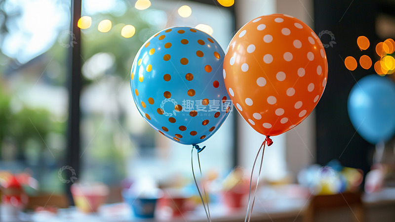 高清大图下载【趣麦麦图】彩色波点气球