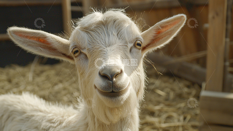 高清大图下载【趣麦麦图】微笑的山羊