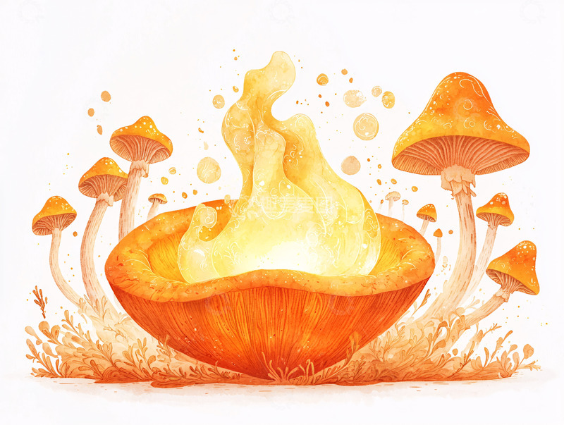 高清大图下载【趣麦麦图】火焰蘑菇