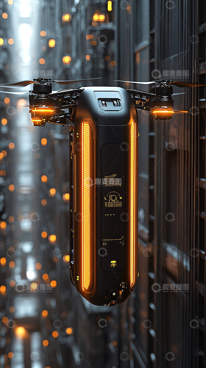 高清大图下载【趣麦麦图】未来派无人机快递