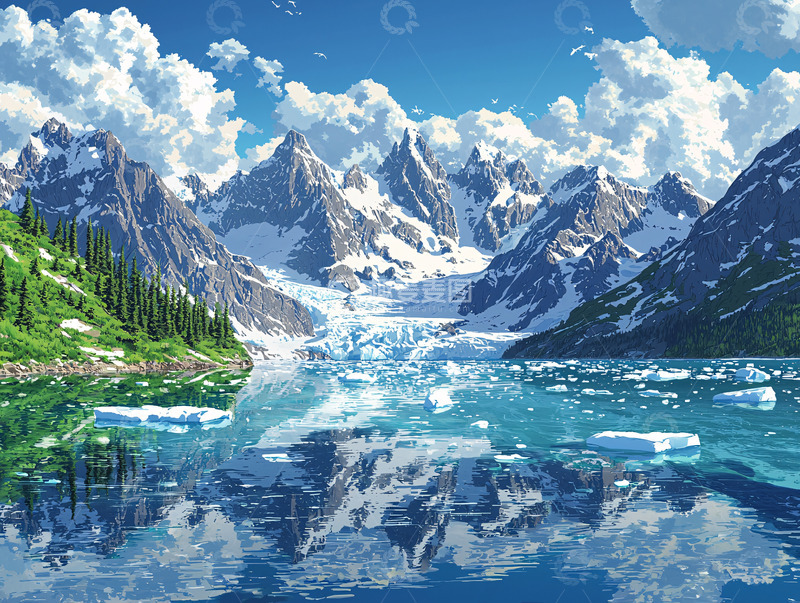 高清大图下载【趣麦麦图】雪山湖泊风景