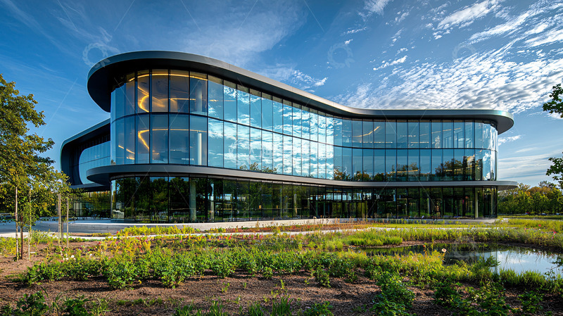 高清大图下载【趣麦麦图】现代化玻璃幕墙建筑