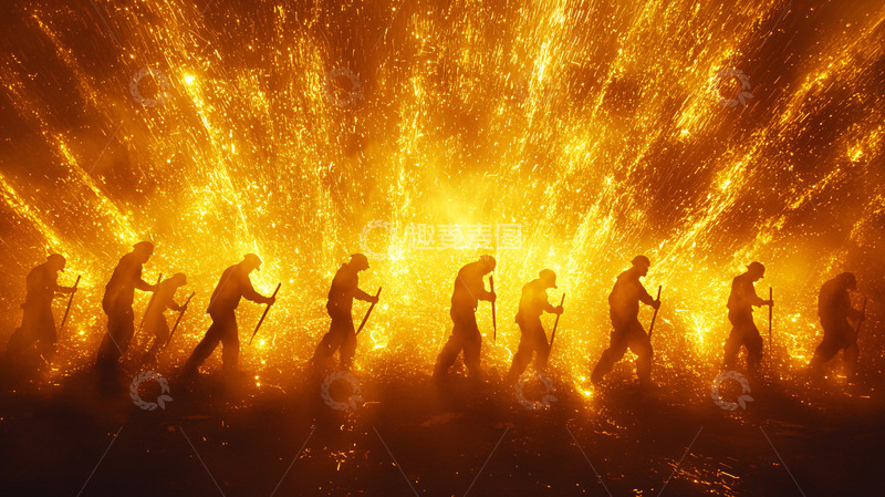 高清大图下载【趣麦麦图】火焰中的人影