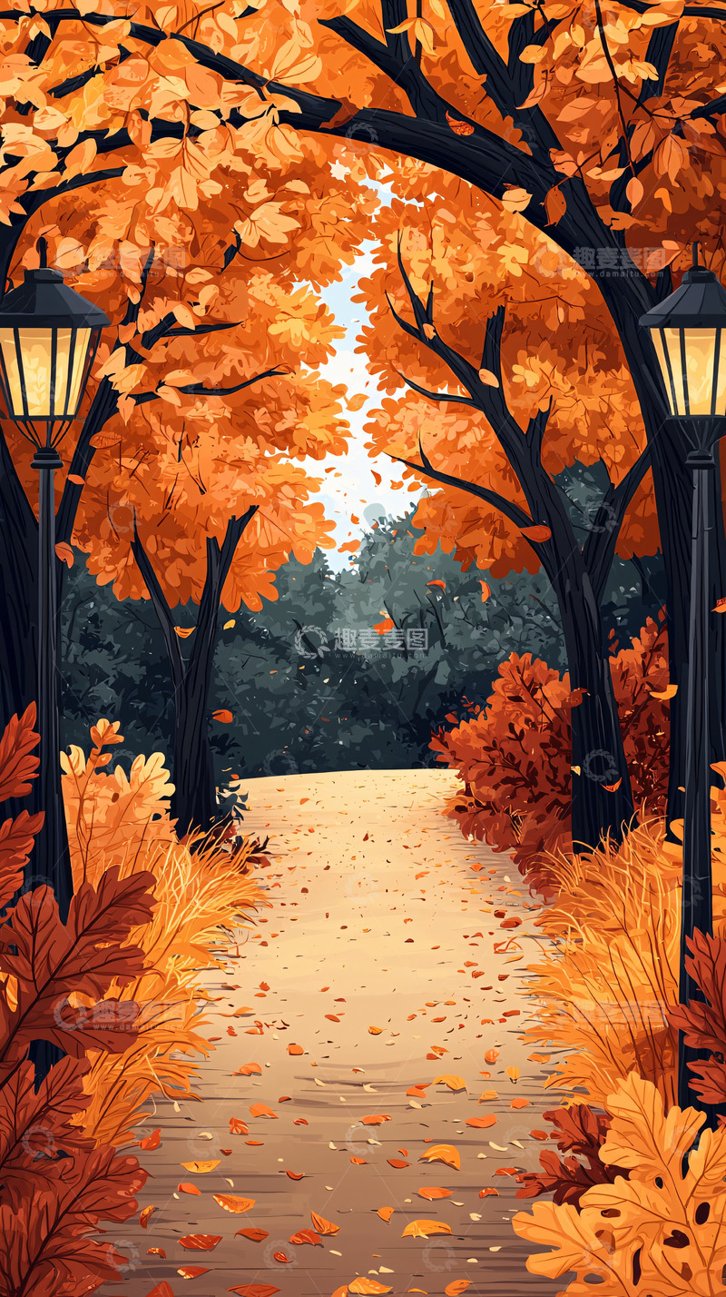 高清大图下载【趣麦麦图】秋日小路