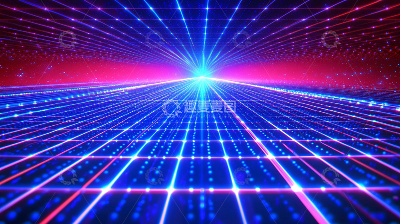高清大图下载【趣麦麦图】未来科技感光线隧道