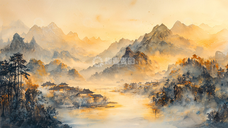 高清大图下载【趣麦麦图】山水画意境朦胧唯美