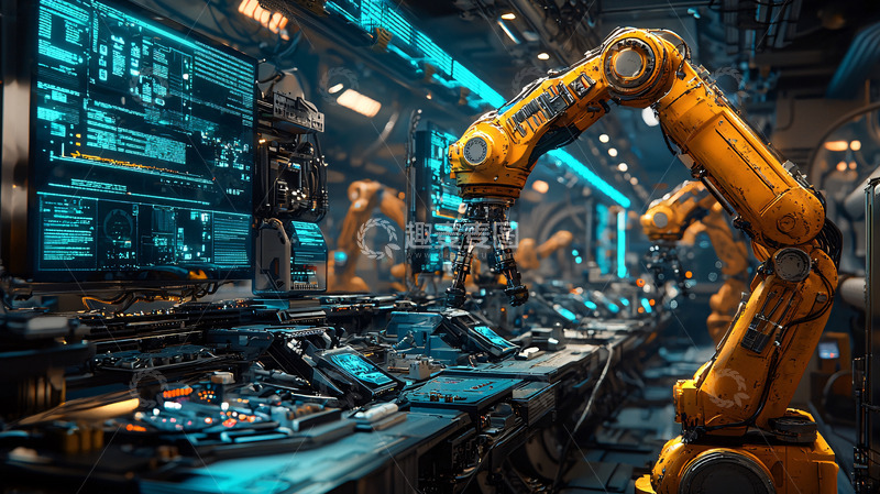 高清大图下载【趣麦麦图】未来科技感工业机器人