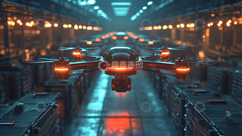 高清大图下载【趣麦麦图】未来科技感无人机